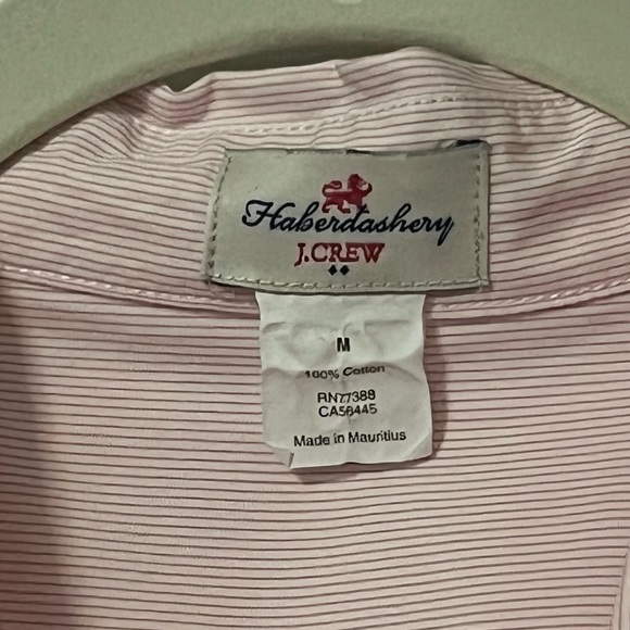 J Crew Hanerdashery Button down size Medium. Pink and white stripes - Picture 2 of 4